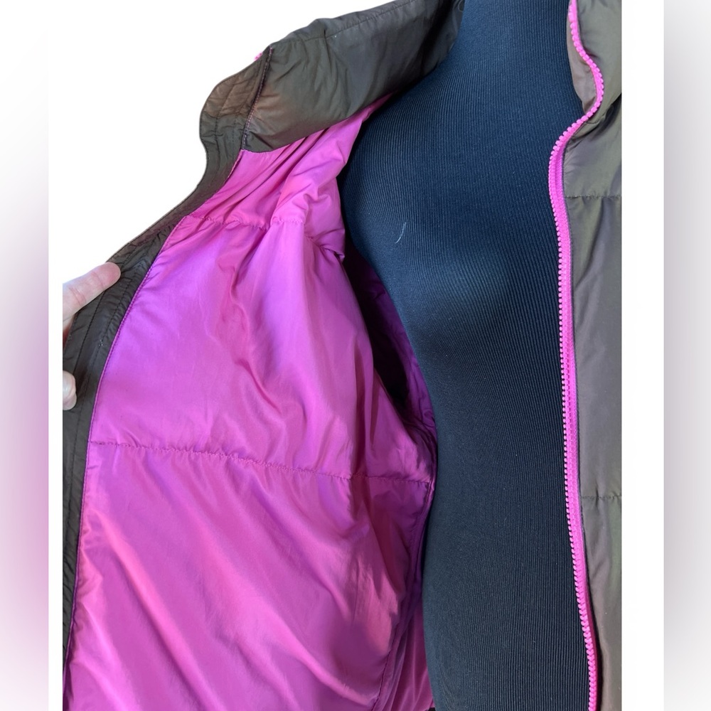 Browning Women’s Goose Down Puffer Jacket Brown Pink Full Zip Size XL - Picture 4 of 8